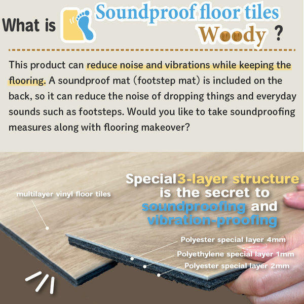 Soundproof floor tiles Woody