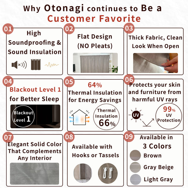 Soundproof & Thermal Curtain | Otonagi (Size-Order)